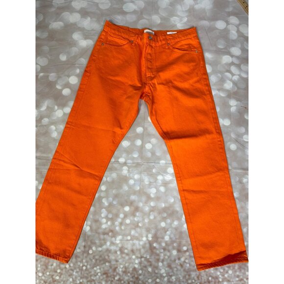 FRAME Women’s 35x29 Le Slouch Jeans Orange Crush Low Rise Straight Leg NWT - Picture 4 of 8